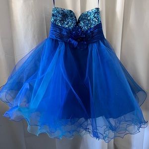 Aspeed Sequins and Blue Tulle Dress Size 3/5